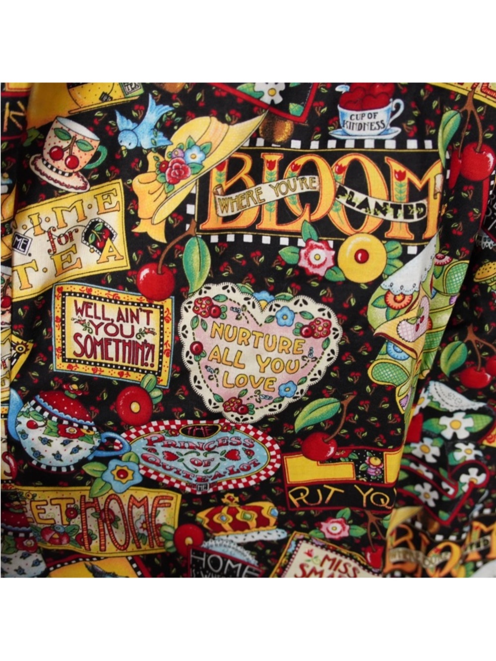 Dee's Design Vintage Handmade Cherry Cottage Core Farm Core Size XL Home Family - Picture 7 of 14